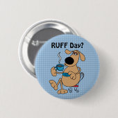 Koffie Hond Knop Ronde Button 5,7 Cm (Voorkant /achterkant)