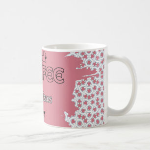 KOFFIE & HOND KUST roze en blauw Koffiemok
