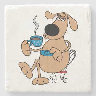 Koffie Hond Marmeren Stenen Onderzetter