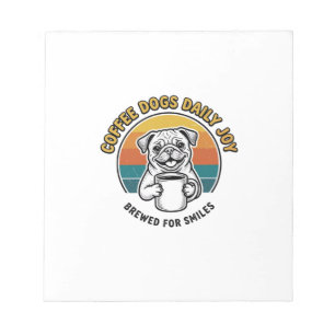Koffie Hond Shirt Vintage Gegraveerd Pup Mok Ontwe Notitieblok