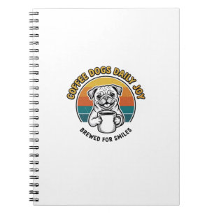 Koffie Hond Shirt Vintage Gegraveerd Pup Mok Ontwe Notitieboek