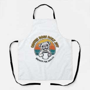 Koffie Hond Shirt Vintage Gegraveerd Pup Mok Ontwe Schort