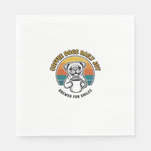 Koffie Hond Shirt Vintage Gegraveerd Pup Mok Ontwe Servet