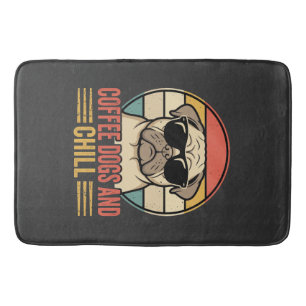Koffie Honden en Chillen Retro Pug Badmat