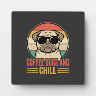 Koffie Honden en Chillen Retro Pug Fotoplaat