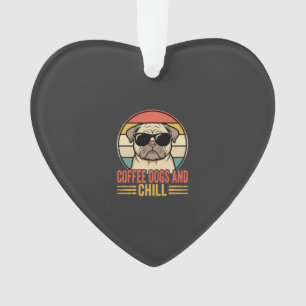Koffie Honden en Chillen Retro Pug Ornament