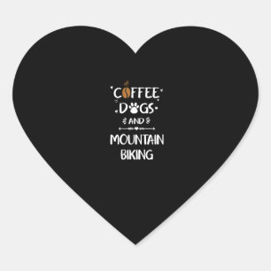 Koffie Honden & Mountainbiken Downhill Bike Hart Sticker