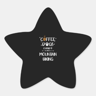 Koffie Honden & Mountainbiken Downhill Bike Ster Sticker