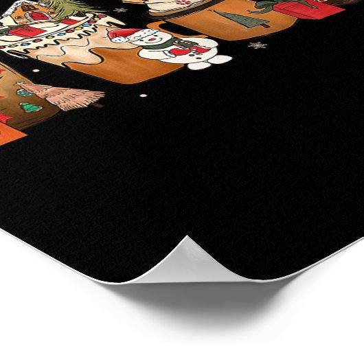 Koffie Hot Cacao Vrolijk Kerstfeest Familie Poster (Hoek)