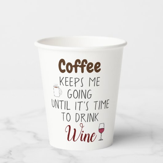 Koffie houdt me bezig tot het moment waarop ik wij papieren bekers (Voorkant)