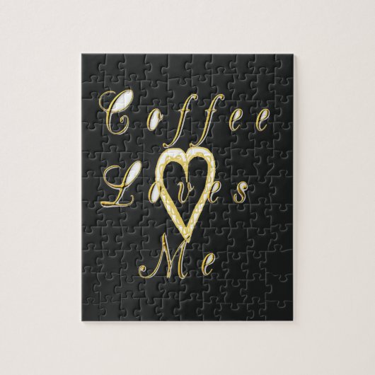 Koffie houdt van me. legpuzzel (Verticaal)