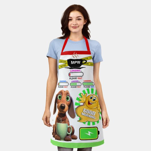 Koffie Humor ... Schort (Gedragen)