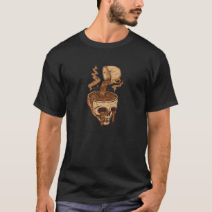 Koffie I Skull Head for Addicate Coffee Drink Ske T-shirt