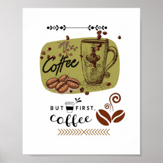 Koffie Illustratie Poster