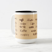 Koffie in 13 talen tweekleurige koffiemok (Voorkant links)
