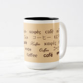 Koffie in 13 talen tweekleurige koffiemok (Voorkant rechts)