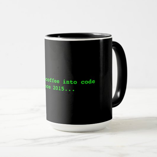 Koffie in code mok (Voorkant rechts)