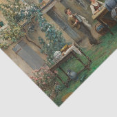 Koffie in de tuin door Daniel Ridgway Knight Tissuepapier (Detail)