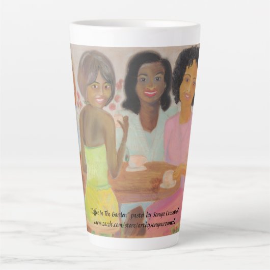 "Koffie in de tuin" Latte Mok (Voorkant)