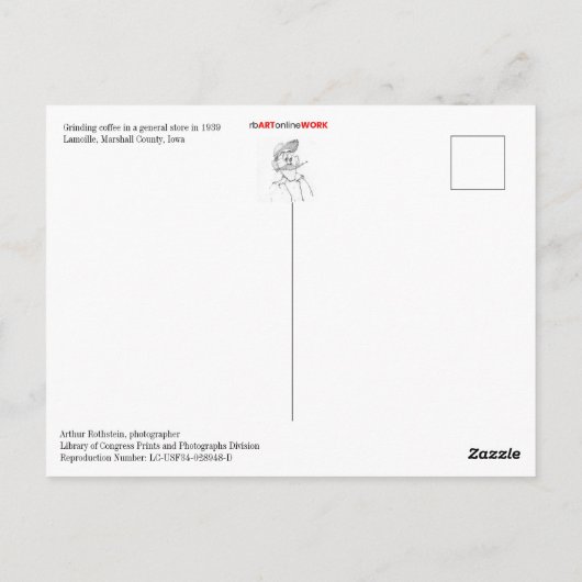 Koffie in een Briefkaart voor algemene winkels (Achterkant)