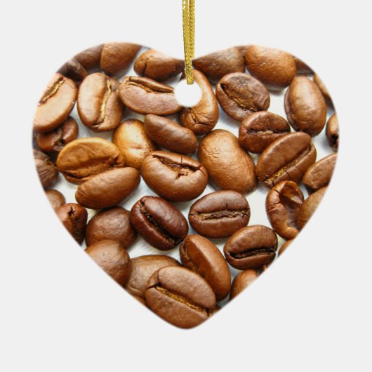 koffie in een kerstfeest drie keramisch ornament (Voorkant)