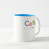 Koffie in Google Font Tweekleurige Koffiemok (Voorkant rechts)
