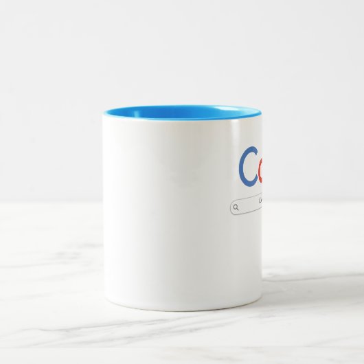 Koffie in Google Font Two-Tone Coffee Mok (Center)