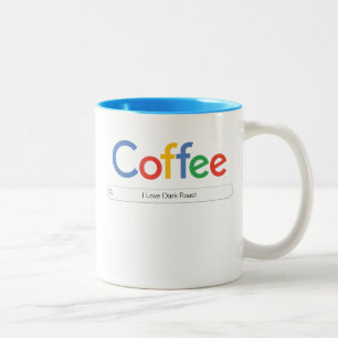 Koffie in Google Font Two-Tone Coffee Mok