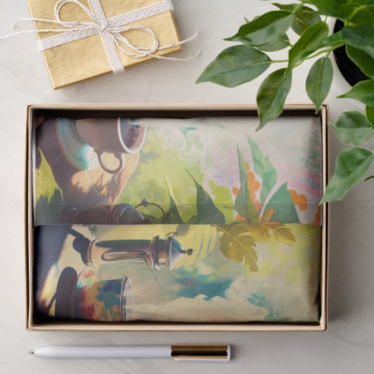 Koffie in het paradijs, tropisch Java Tissuepapier (Geschenk)