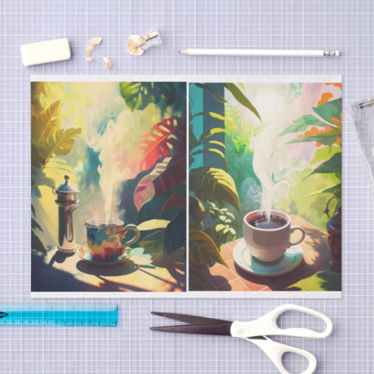 Koffie in het paradijs, tropisch Java Tissuepapier (Craft)