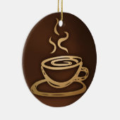 Koffie in mijn beker keramisch ornament (Rechts)