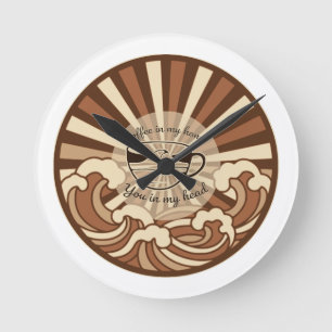 Koffie In Mijn Hand Je In Mijn Hoofd Quote Ronde Klok
