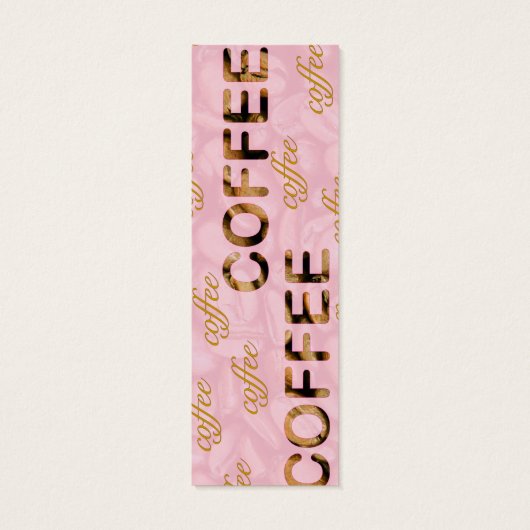 Koffie in roze gepersonaliseerd Bladwijzer Mini Visitekaartjes (Achterkant)