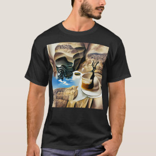 Koffie in Surrealisme van een canyon T-shirt