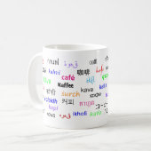 Koffie, in veel talen koffiemok (Voorkant links)