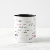 Koffie in verschillende talen (bruin) mok (Midden)