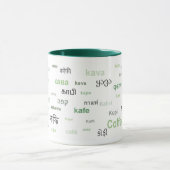 Koffie in verschillende talen (groen) mok (Midden)