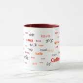 Koffie in verschillende talen (rood) mok (Midden)