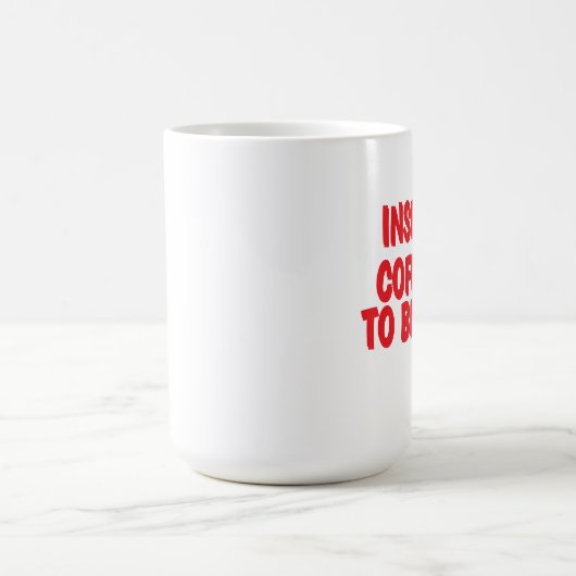 Koffie inbrengen om de mok te beginnen (Center)