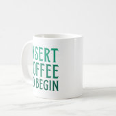 Koffie invoegen om te beginnen koffiemok (Voorkant links)