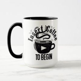 Koffie invoeren om grappige koffiequote te beginne mok