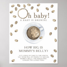 Koffie is aan het pruttelen Hoe groot is mama's bu Poster