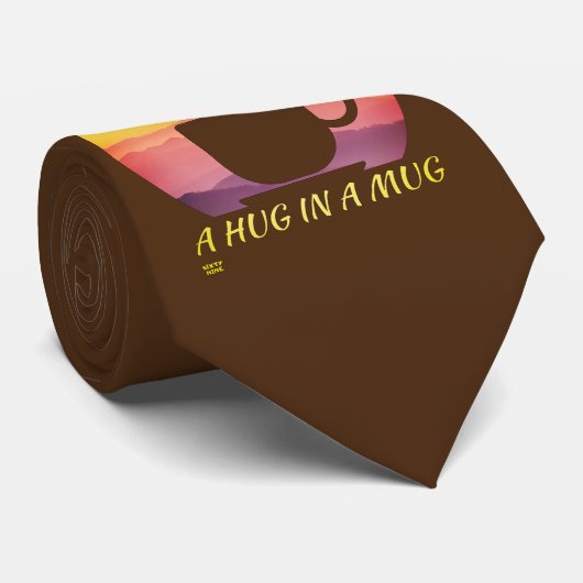 "KOFFIE IS ALS EEN HUG IN EEN MOK" STROPDAS (Opgerold)