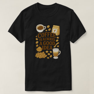 KOFFIE IS ALTIJD EEN GOED IDEE T-SHIRT