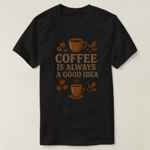 KOFFIE IS ALTIJD EEN GOED IDEE T-SHIRT