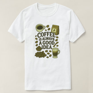 KOFFIE IS ALTIJD EEN GOED IDEE T-SHIRT