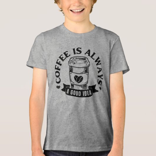 Koffie is altijd een goed idee Tri-Blend shirt (Voorkant)