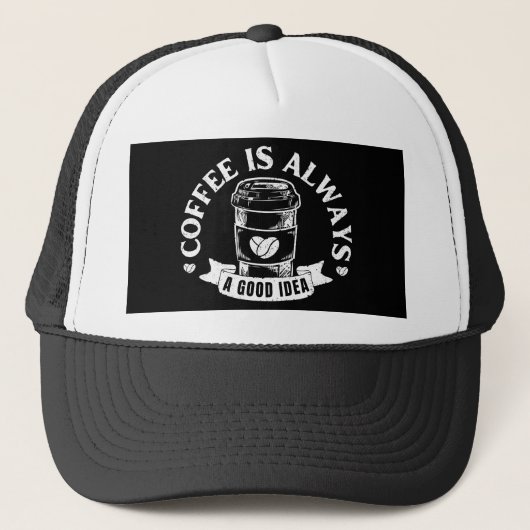 Koffie is altijd een goed idee trucker pet (Voorkant)