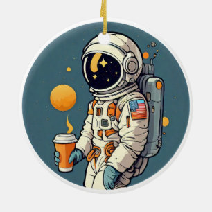 Koffie is BUITEN DEZE WERELD astronauten ruimterei Keramisch Ornament