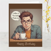 Koffie is de beste remedie kaart (Gele Bloem)